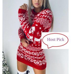 Red Christmas Sweater Dress Micro Mini Sexy Dress for the holidays
